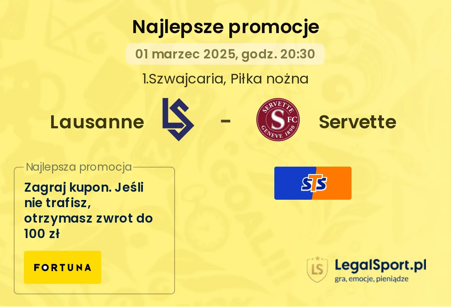 Lausanne - Servette promocje u bukmacherów