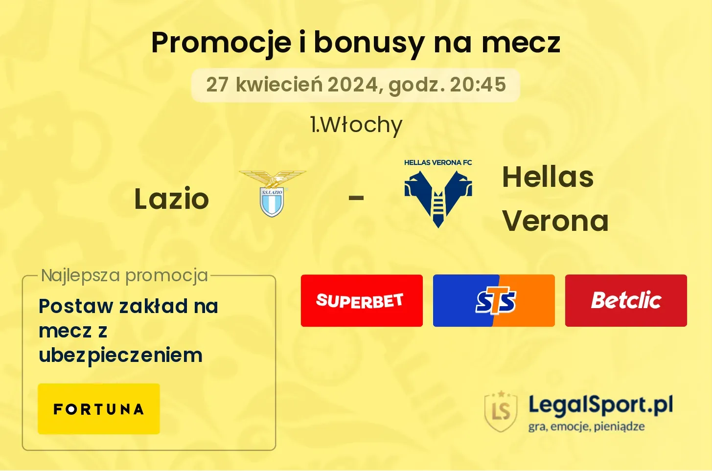 Lazio - Hellas Verona promocje bonusy na mecz