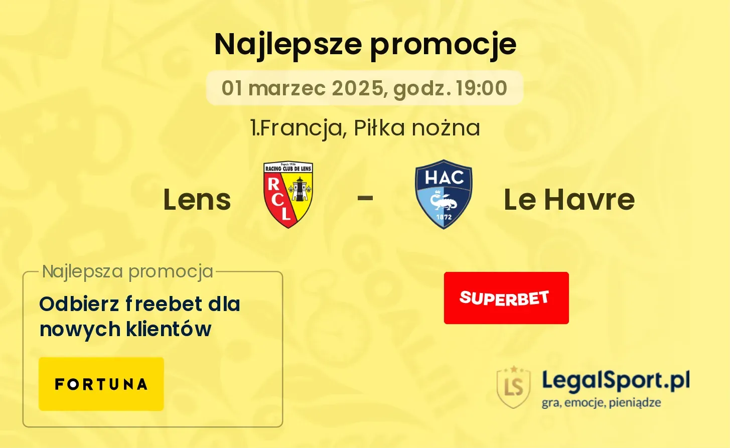 Lens - Le Havre promocje bukmacherskie