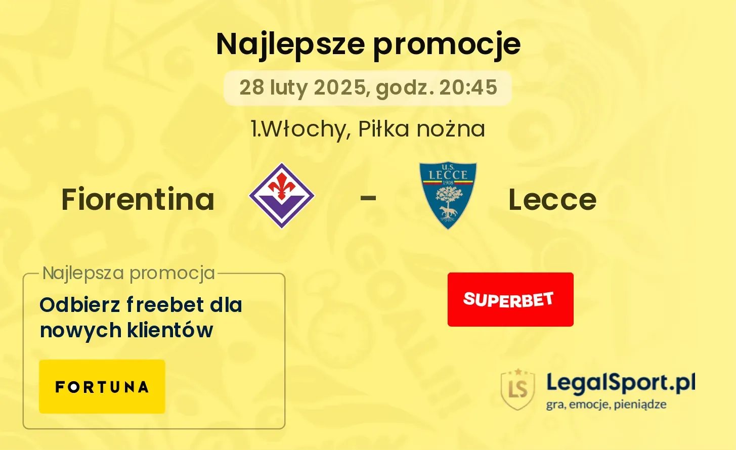Fiorentina - Lecce promocje bukmacherskie