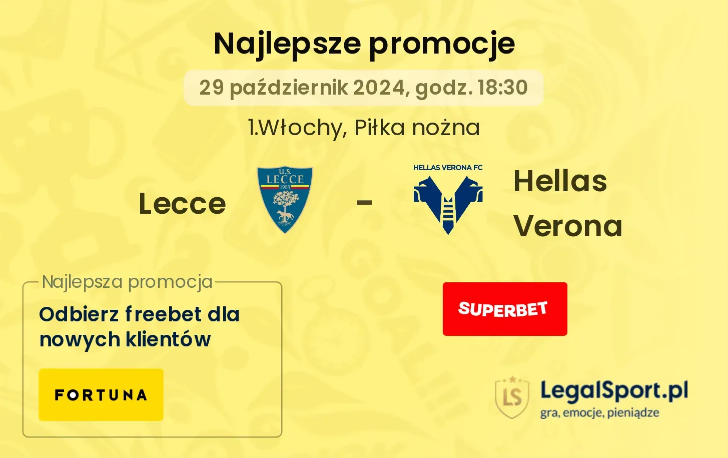 Lecce - Hellas Verona promocje bukmacherskie 29.10, 18:30