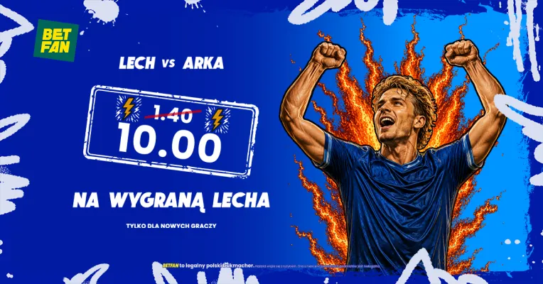 BETFAN: Kurs 10.00 na wygraną Lecha Poznań z Arką Gdynia