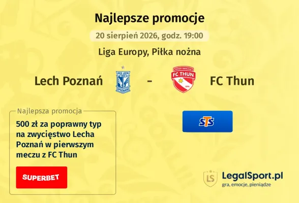 Promocja STS: 300 zł za gola Lecha Poznań w meczu z FC Thun