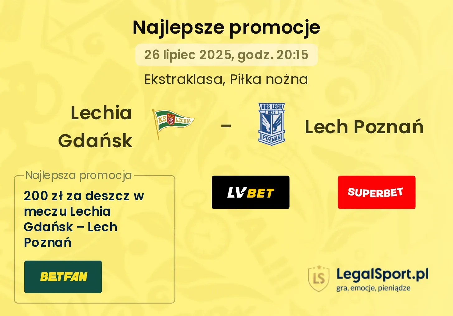 Lechia Gdańsk - Lech Poznań promocje u bukmacherów