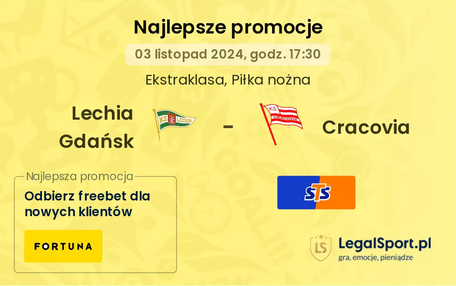 Lechia Gdańsk - Cracovia promocje bukmacherskie 03.11, 17:30