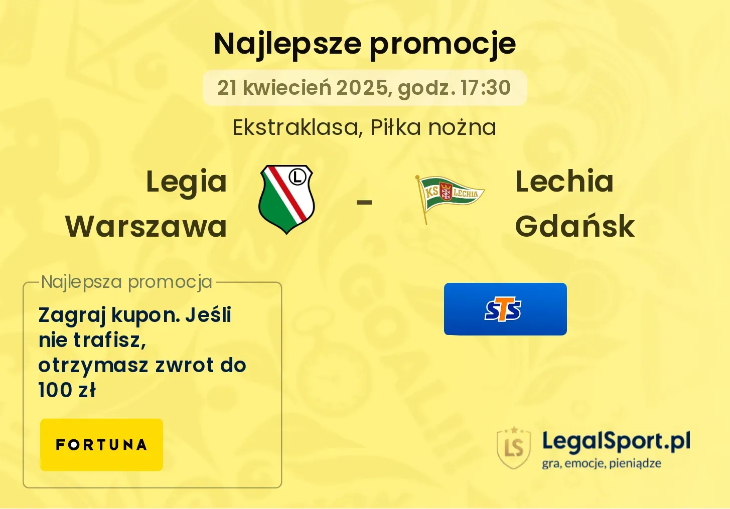 Legia Warszawa - Lechia Gdańsk promocje u bukmacherów