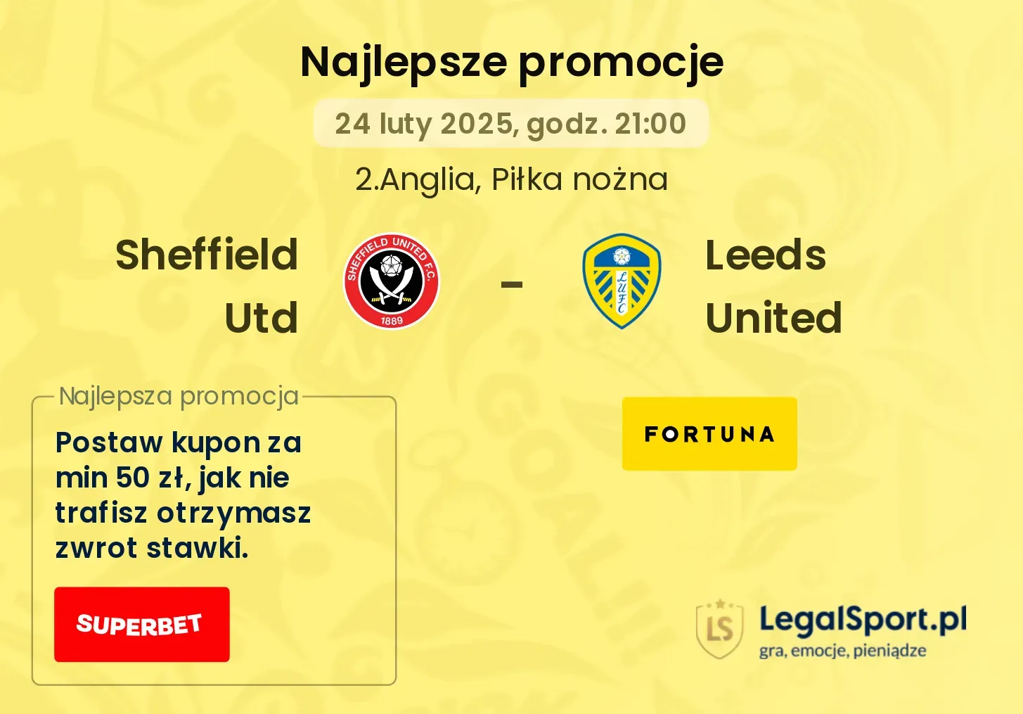 Sheffield Utd - Leeds United promocje bukmacherskie