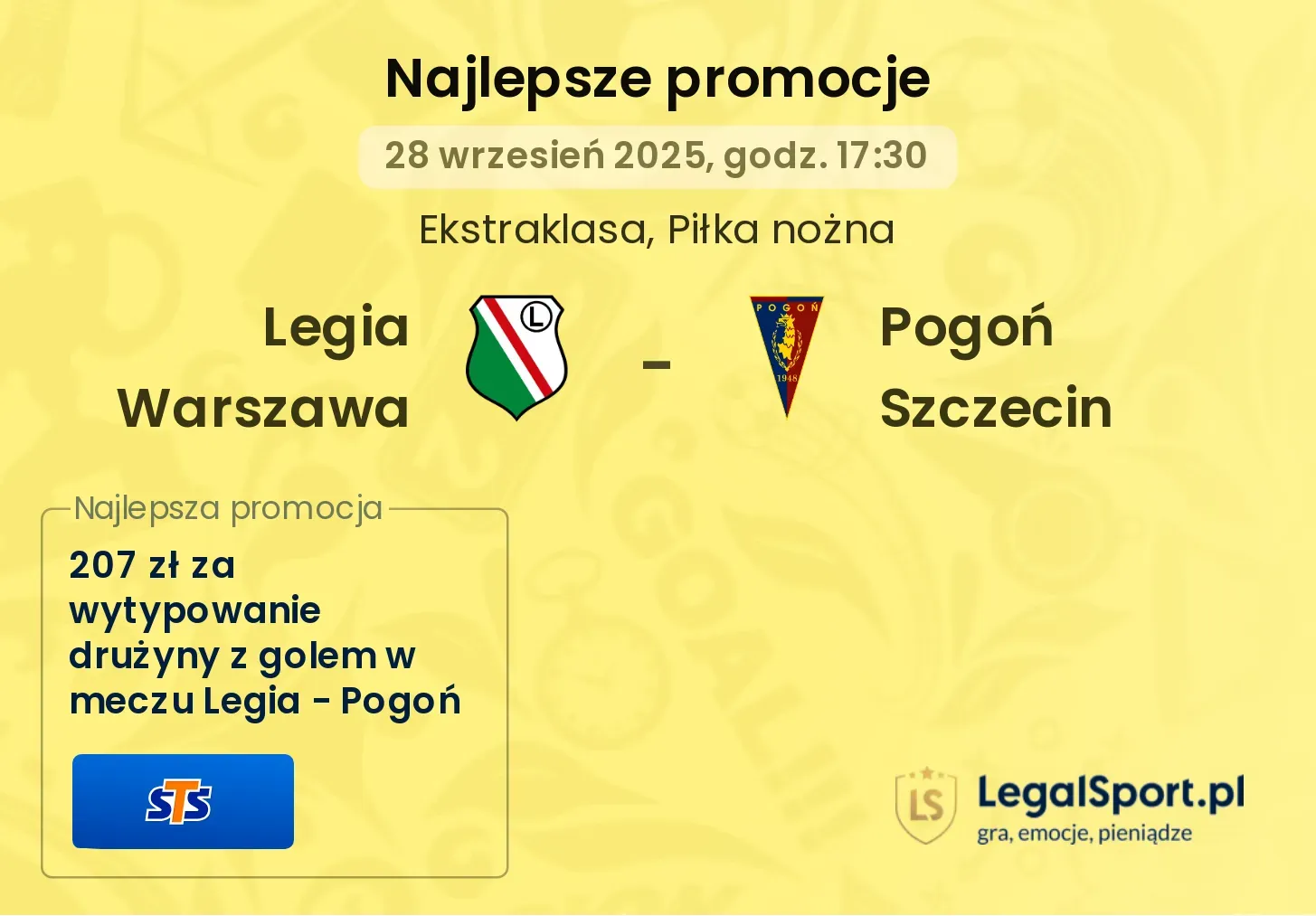Legia Warszawa - Pogoń Szczecin promocje u bukmacherów