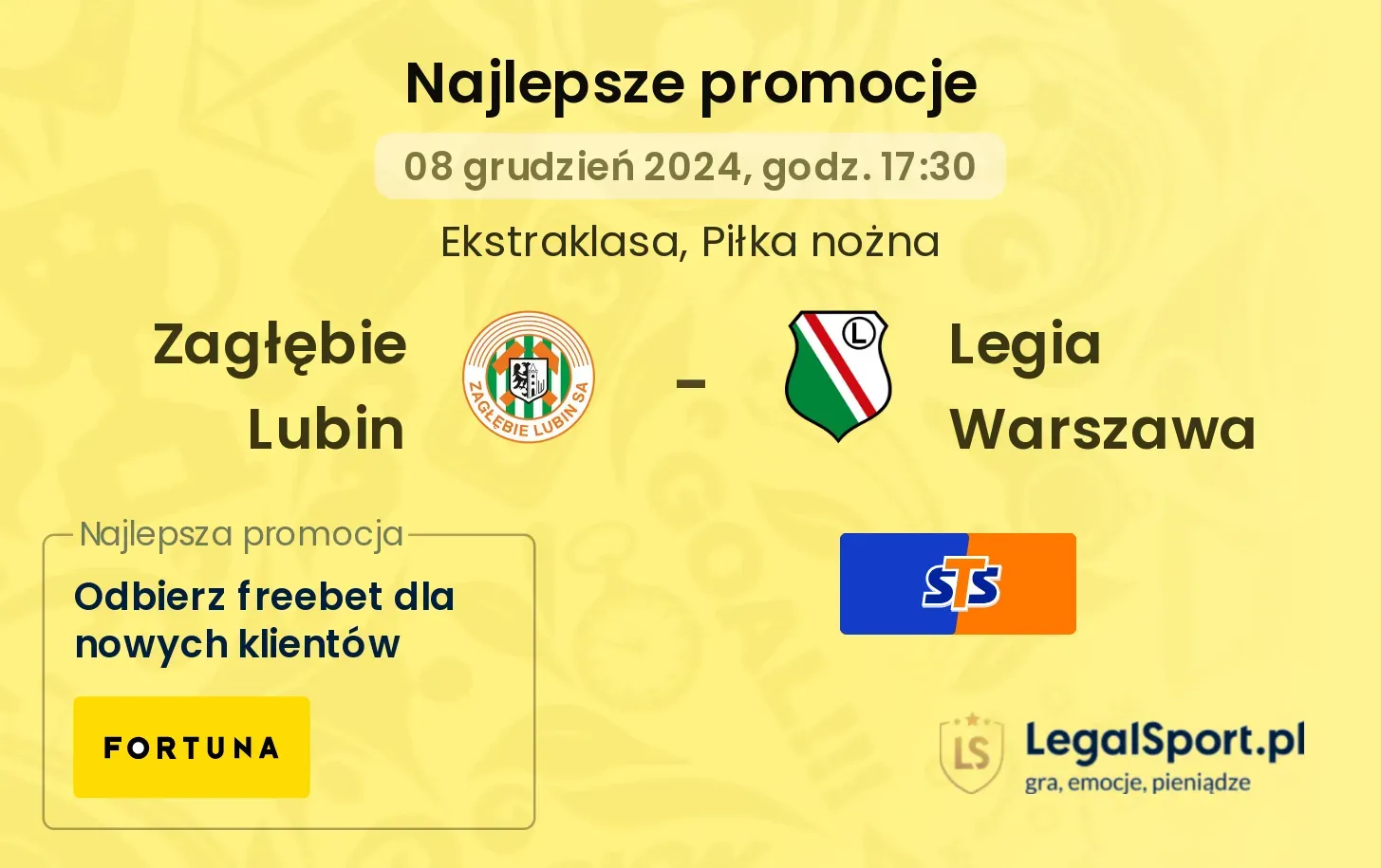 Zagłębie Lubin - Legia Warszawa promocje u bukmacherów