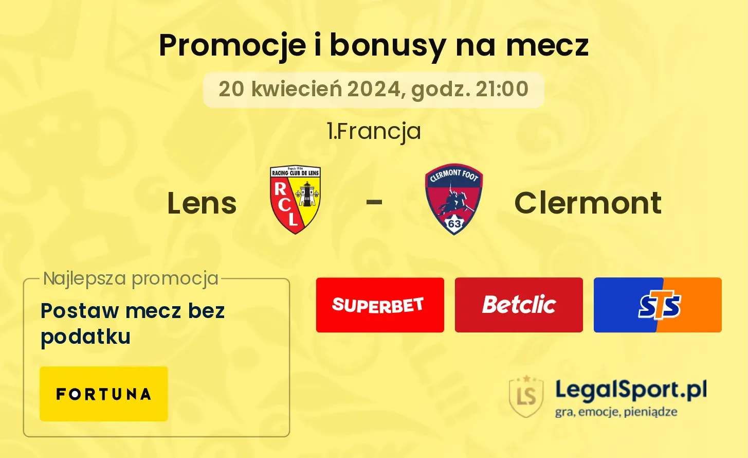 Lens - Clermont promocje bonusy na mecz