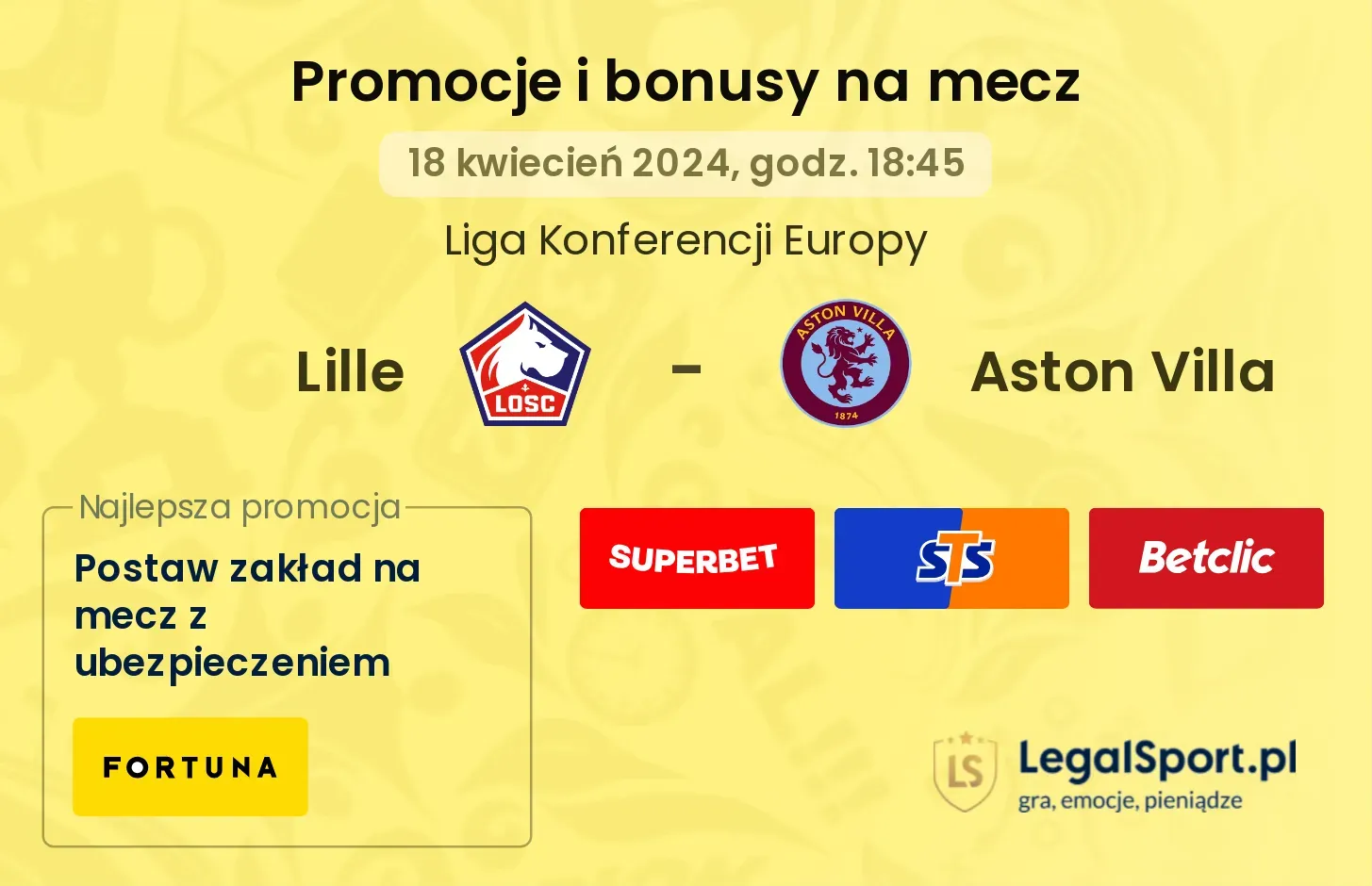 Lille - Aston Villa promocje bonusy na mecz