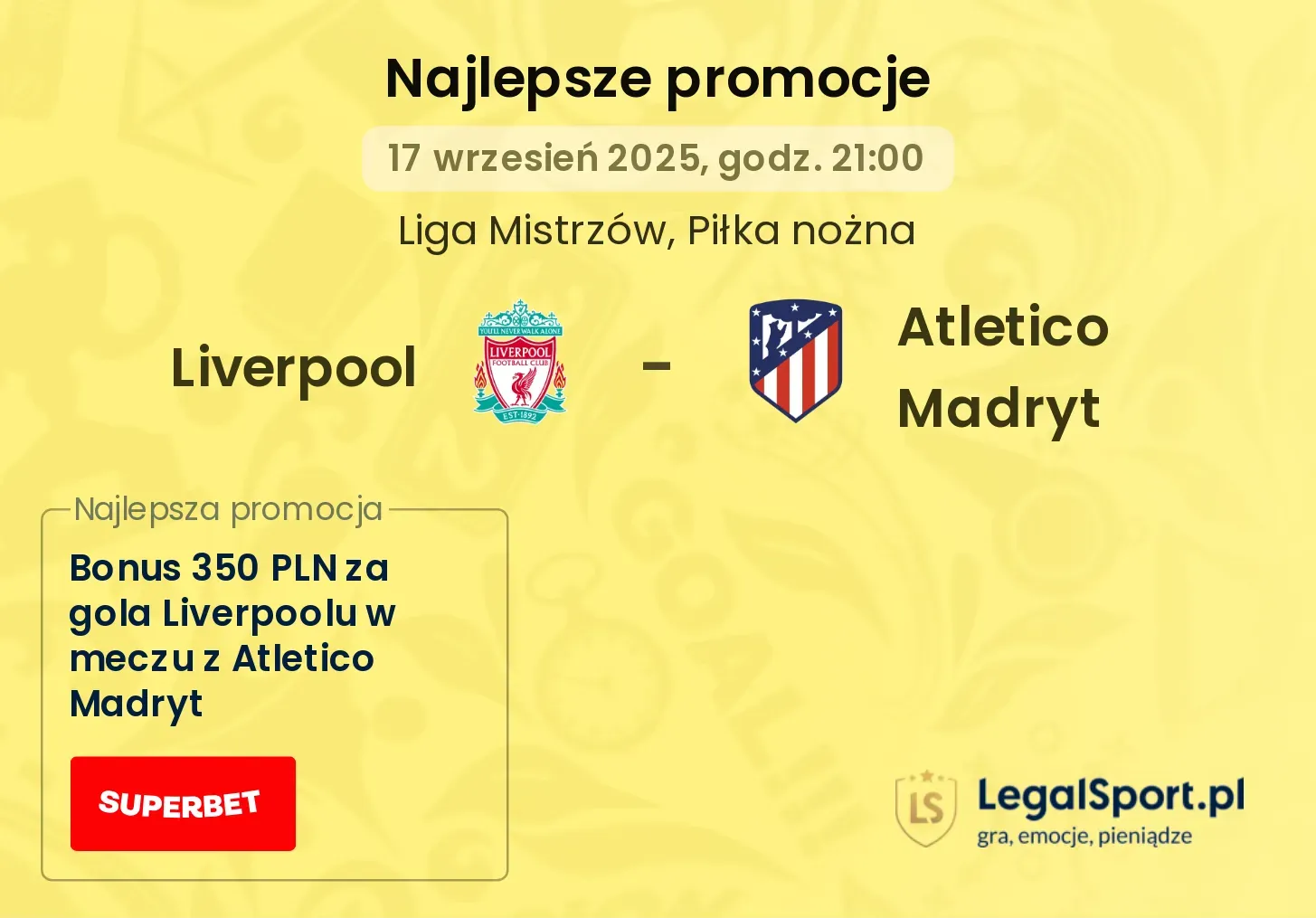 Liverpool - Atletico Madryt promocje bukmacherskie