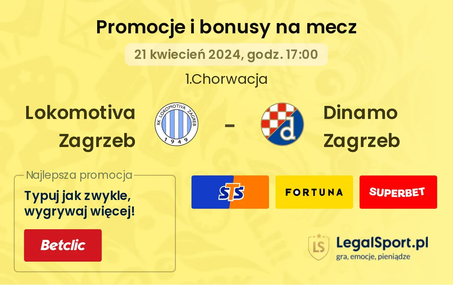 Lokomotiva Zagrzeb - Dinamo Zagrzeb promocje bonusy na mecz