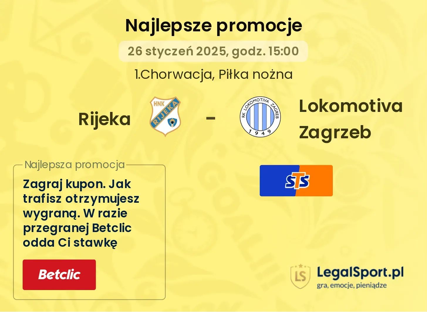 Rijeka - Lokomotiva Zagrzeb promocje u bukmacherów