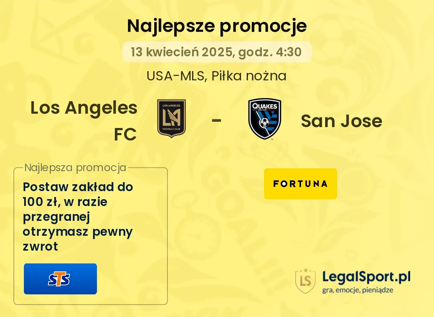 Los Angeles FC - San Jose promocje u bukmacherów