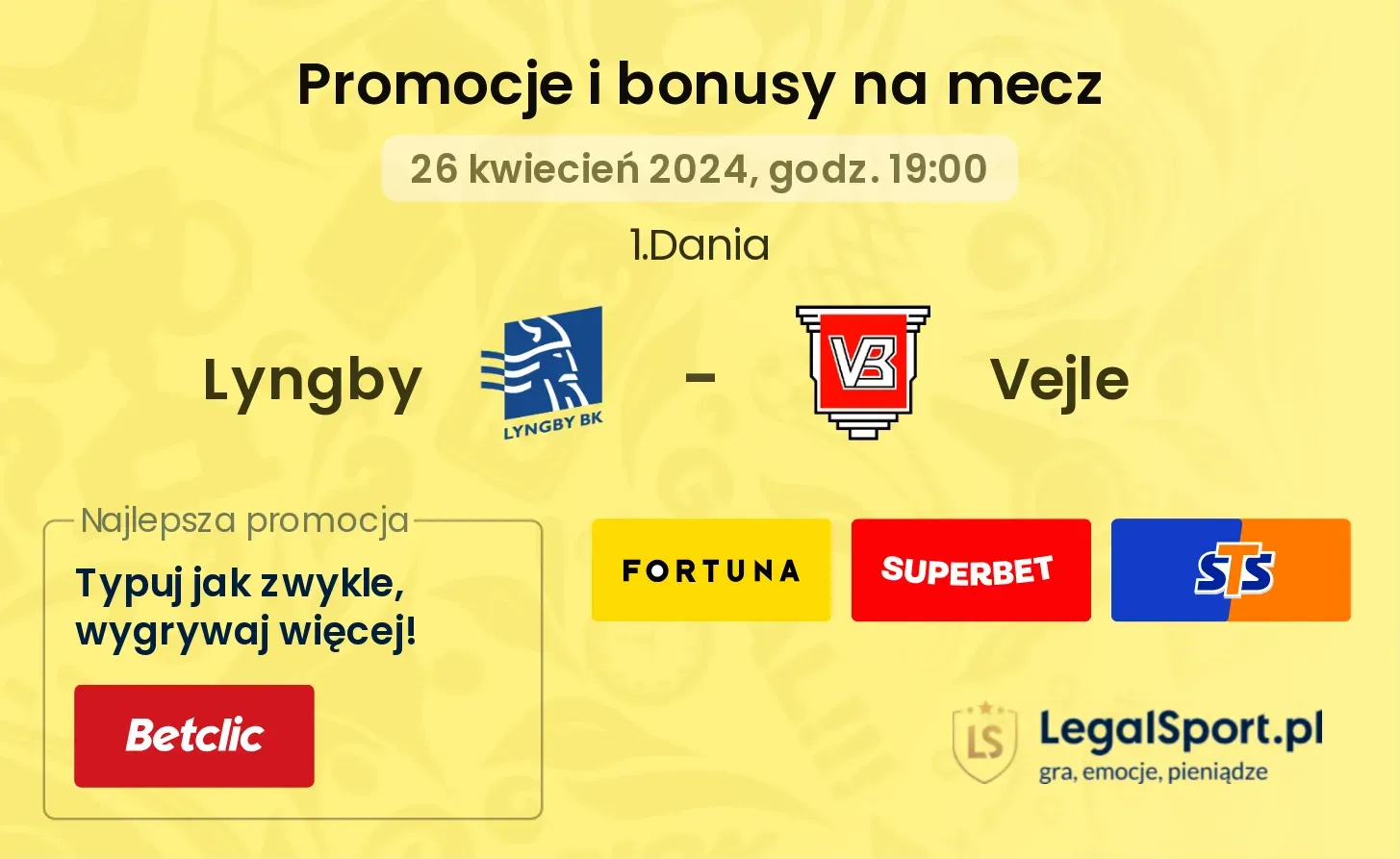 Lyngby - Vejle promocje bonusy na mecz