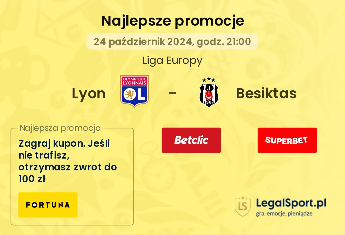 Lyon - Besiktas promocje bukmacherskie 24.10, 21:00