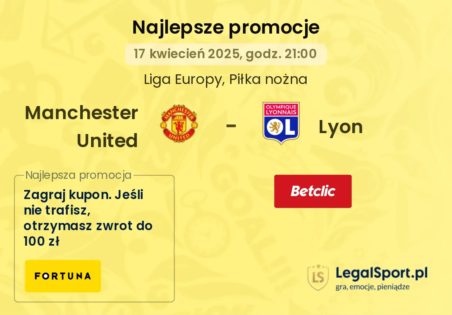 Manchester United - Lyon promocje u bukmacherów