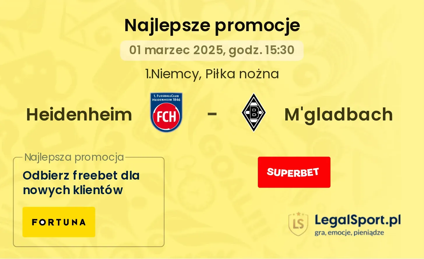 Heidenheim - M'gladbach promocje bukmacherskie