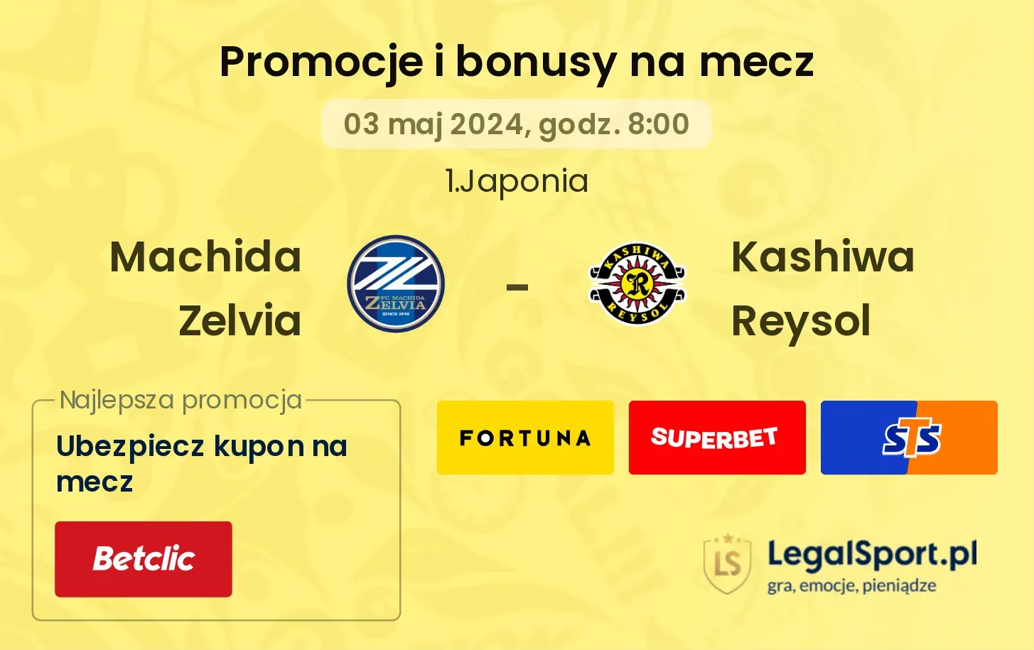 Machida Zelvia - Kashiwa Reysol promocje bonusy na mecz