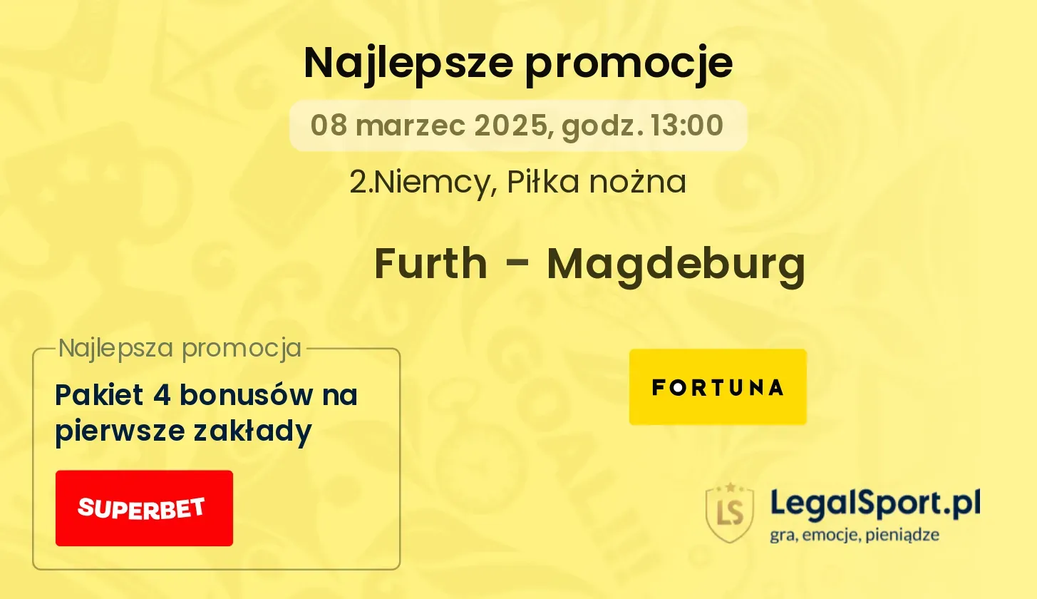 Furth - Magdeburg promocje u bukmacherów