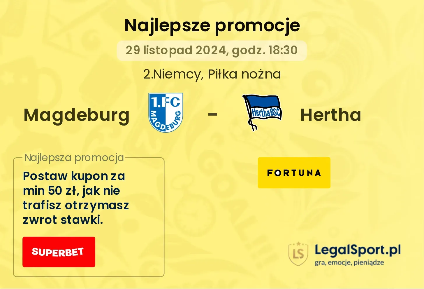 Magdeburg - Hertha promocje bukmacherskie