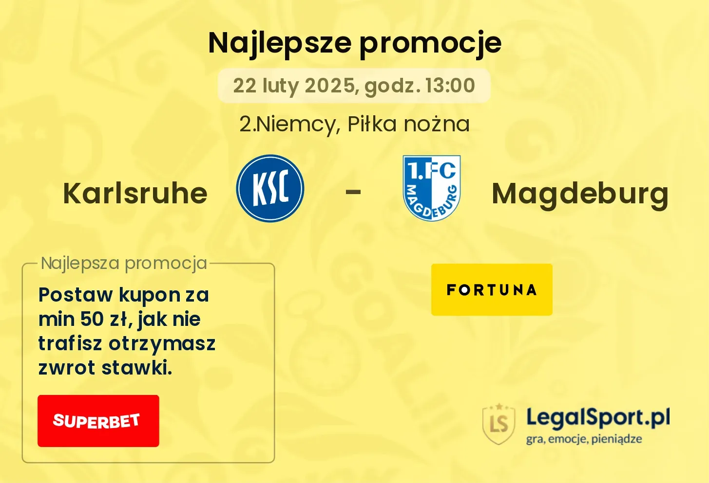 Karlsruhe - Magdeburg promocje u bukmacherów