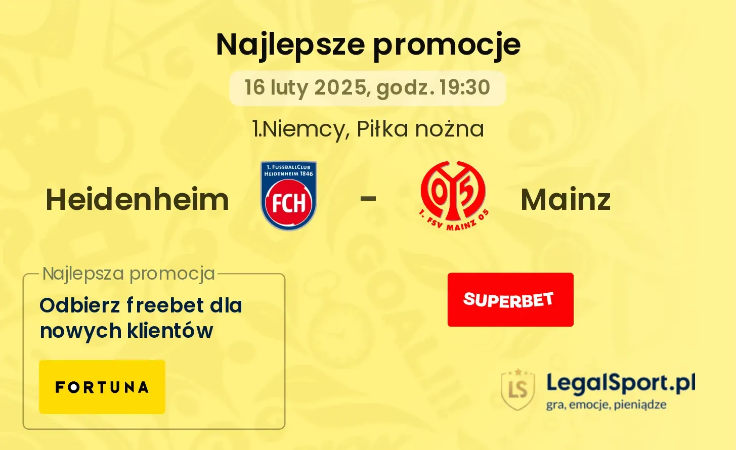 Heidenheim - Mainz promocje u bukmacherów