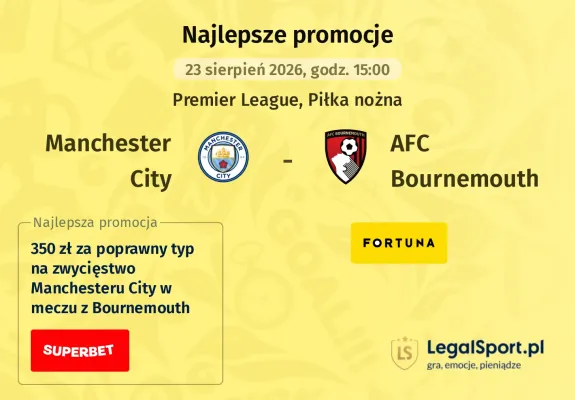 Promocja Fortuna: 300 zł za zwycięstwo Manchesteru City z Bournemouth
