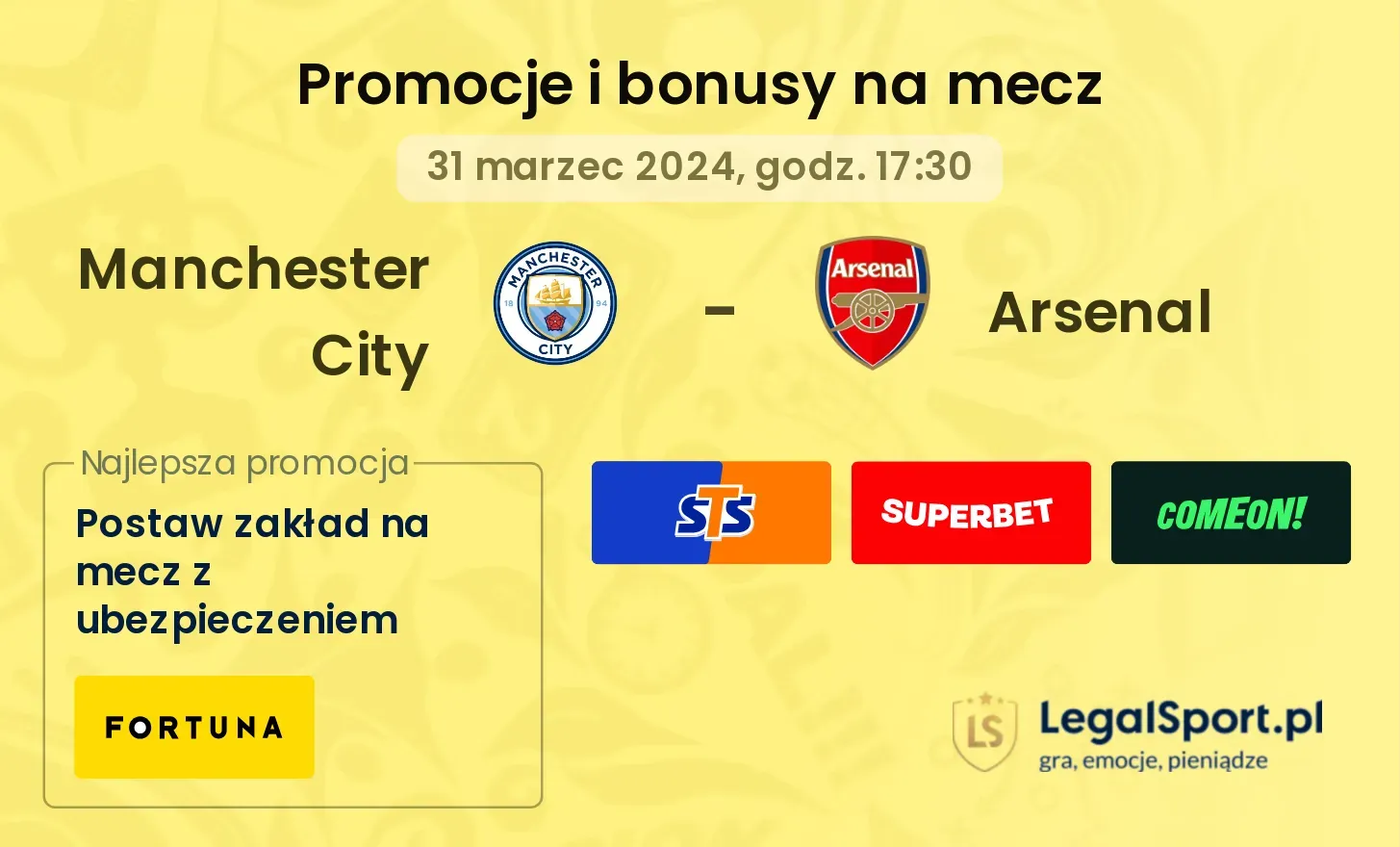 Manchester City - Arsenal promocje bonusy na mecz