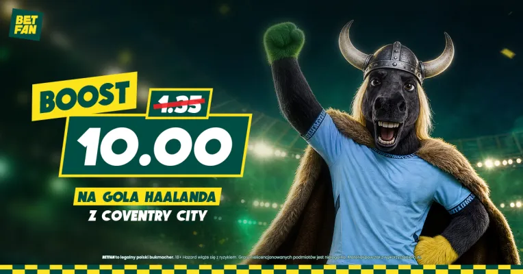 BETFAN: 176 zł za gola Haalanda w meczu Manchester City - Coventry City
