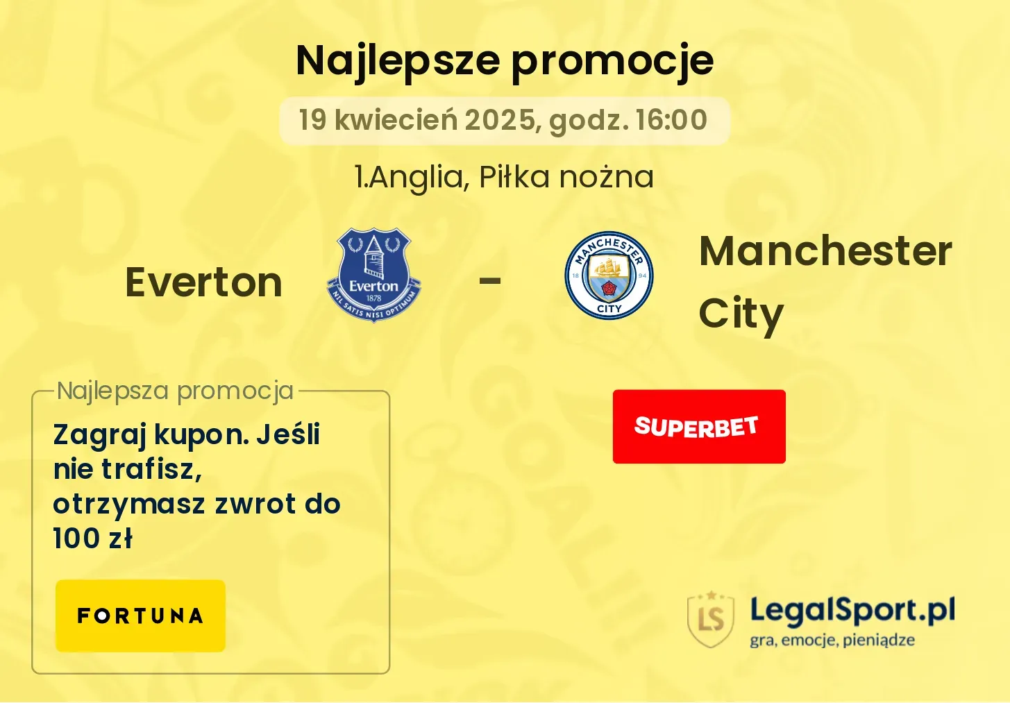 Everton - Manchester City promocje u bukmacherów