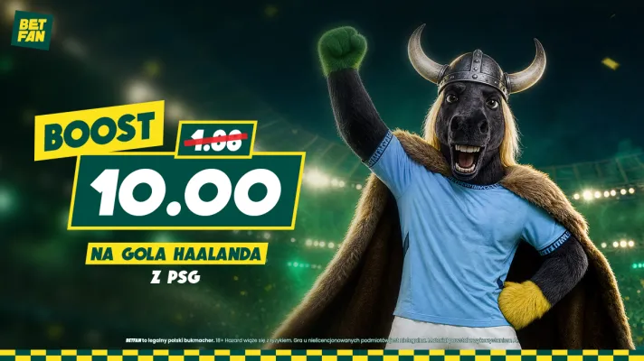 Promocja BETFAN: Kurs 10.00 na gola Haalanda w meczu Manchester City - PSG