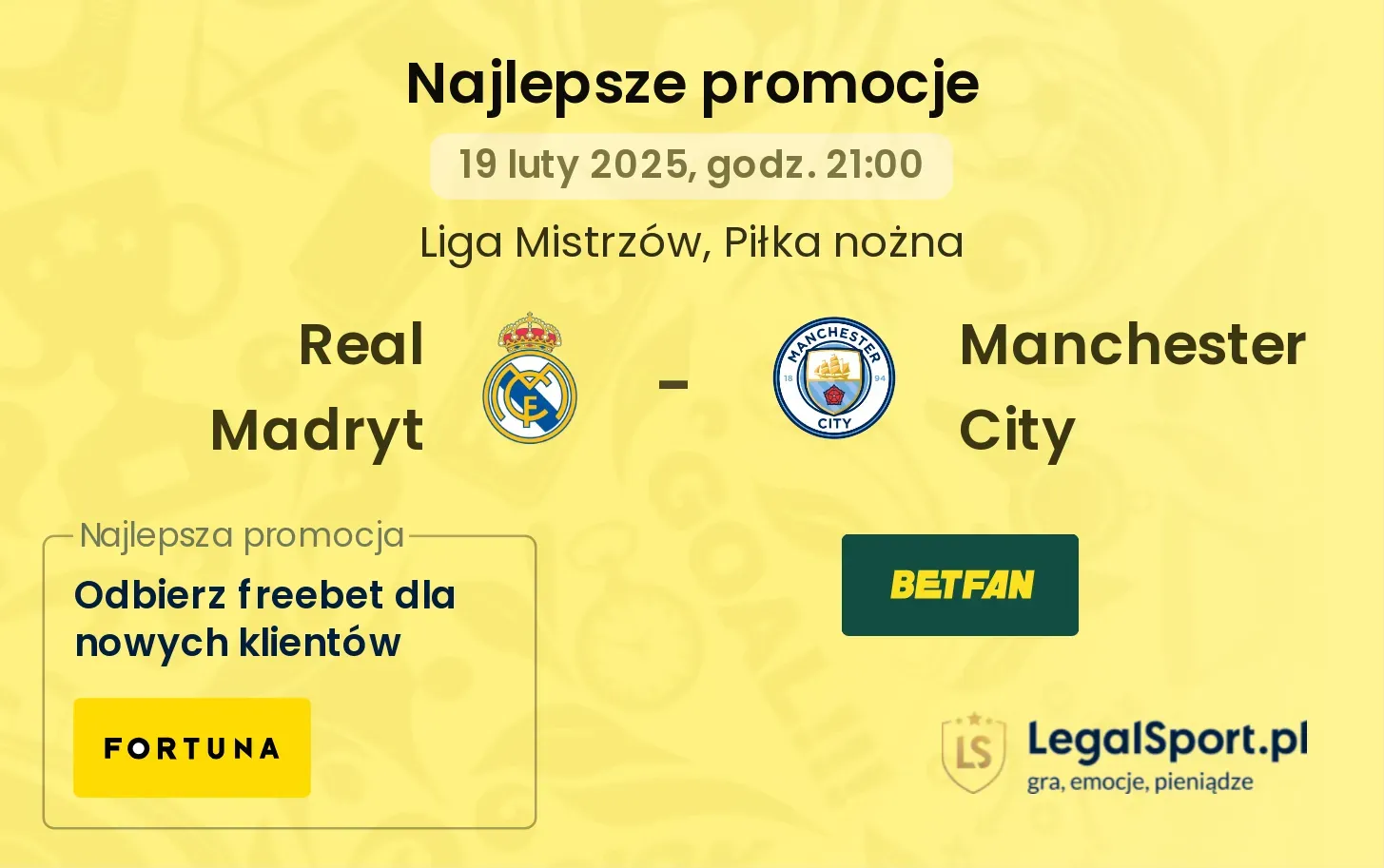 400 zł za awans Realu w Superbet, 149 zł od STS za gola Manchesteru City