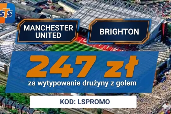 STS: 247 zł za wytypowanie drużyny z golem w meczu Manchester United - Brighton & Hove Albion