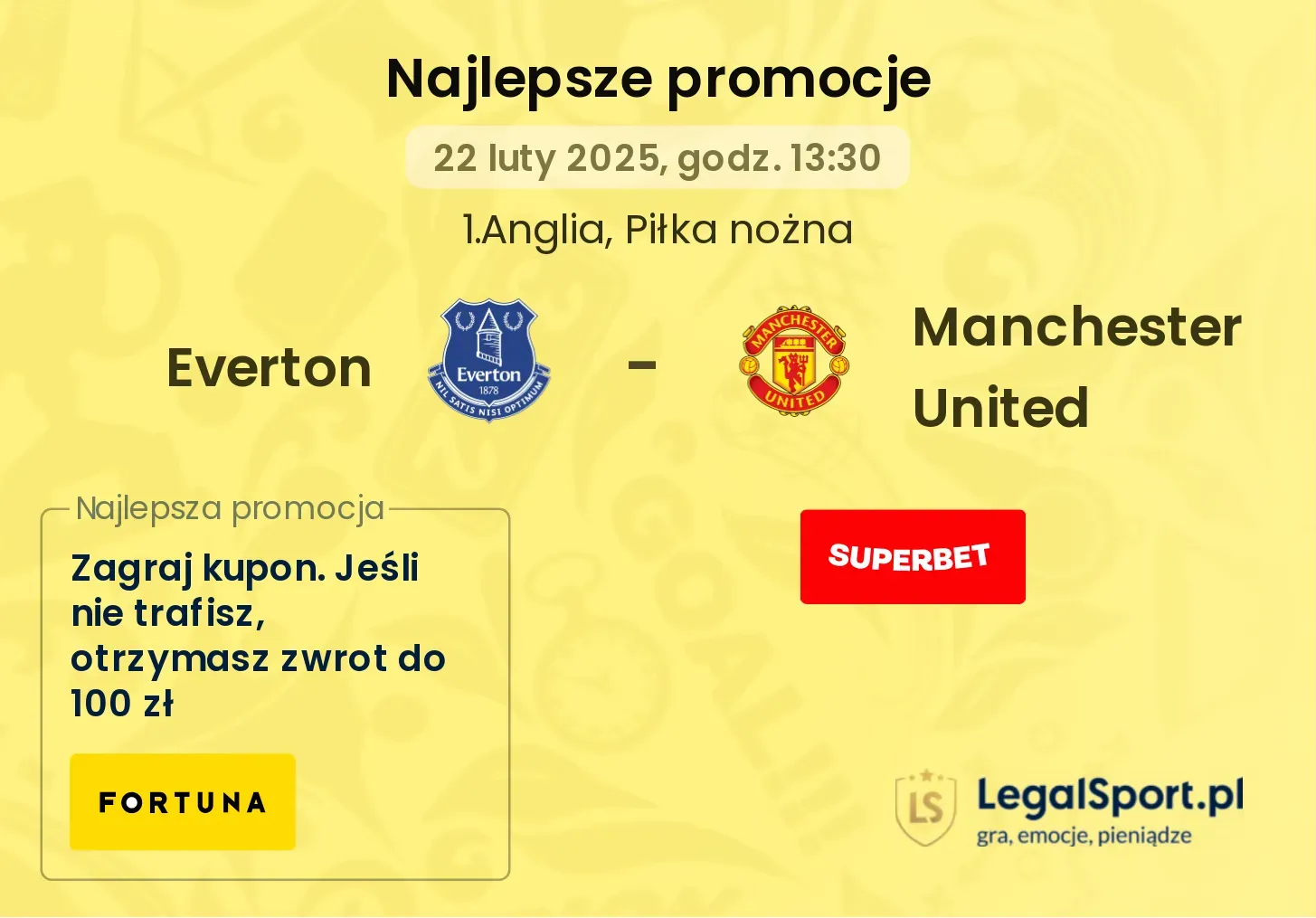 Everton - Manchester United promocje bukmacherskie