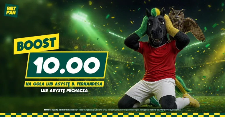 BETFAN: 176 zł za gola lub asystę Bruno Fernandesa albo asystę Tymoteusza Puchacza