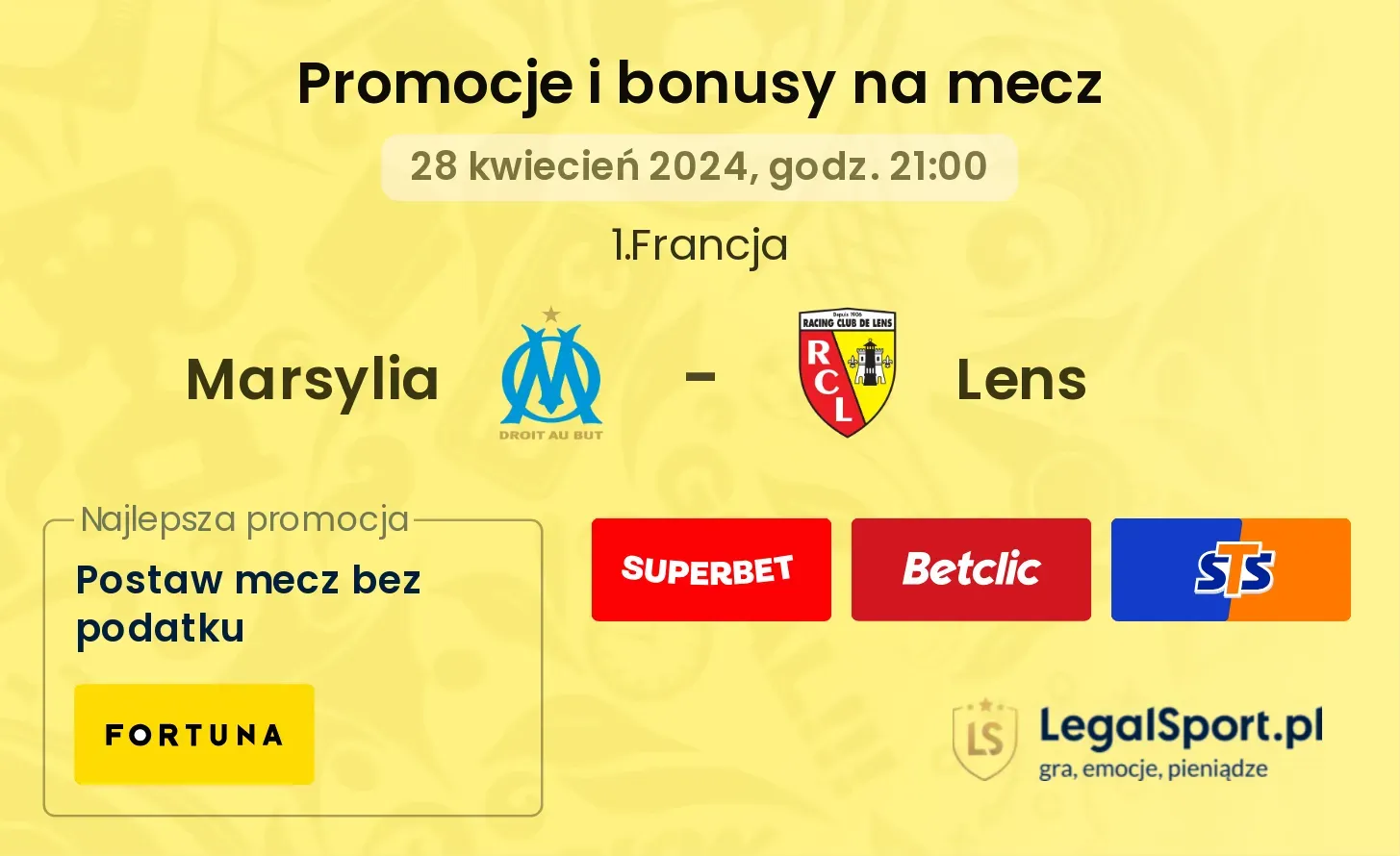Marsylia - Lens promocje bonusy na mecz