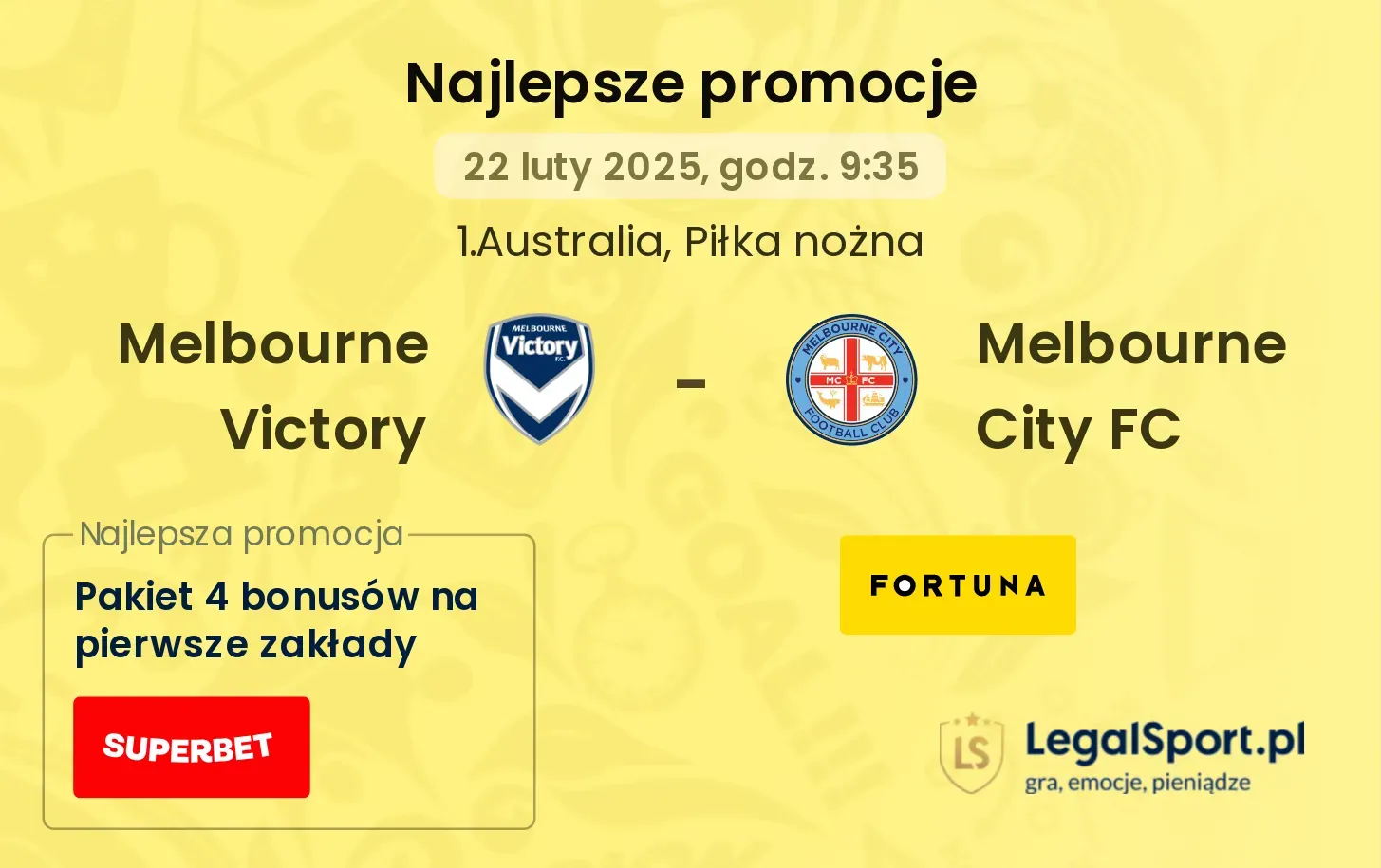 Melbourne Victory - Melbourne City FC promocje u bukmacherów
