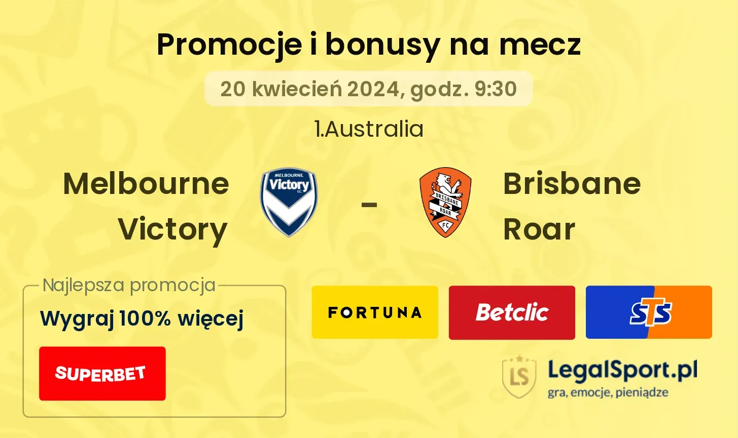 Melbourne Victory - Brisbane Roar promocje bonusy na mecz