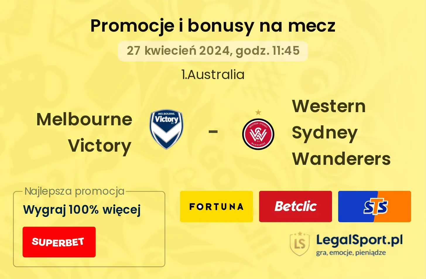 Melbourne Victory - Western Sydney Wanderers promocje bonusy na mecz