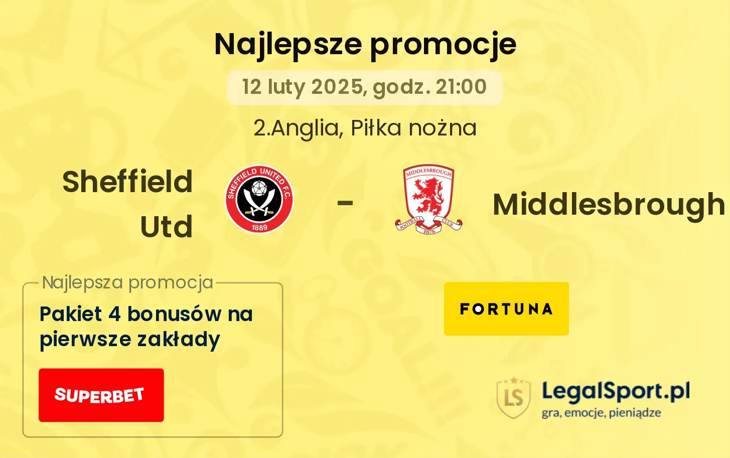 Sheffield Utd - Middlesbrough promocje bukmacherskie