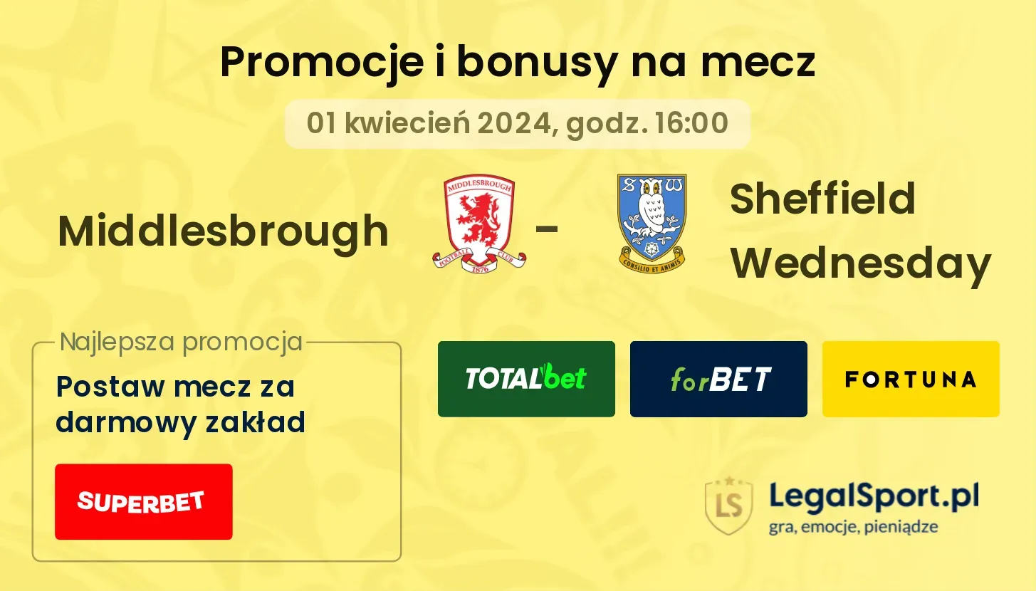 Middlesbrough - Sheffield Wednesday promocje bonusy na mecz