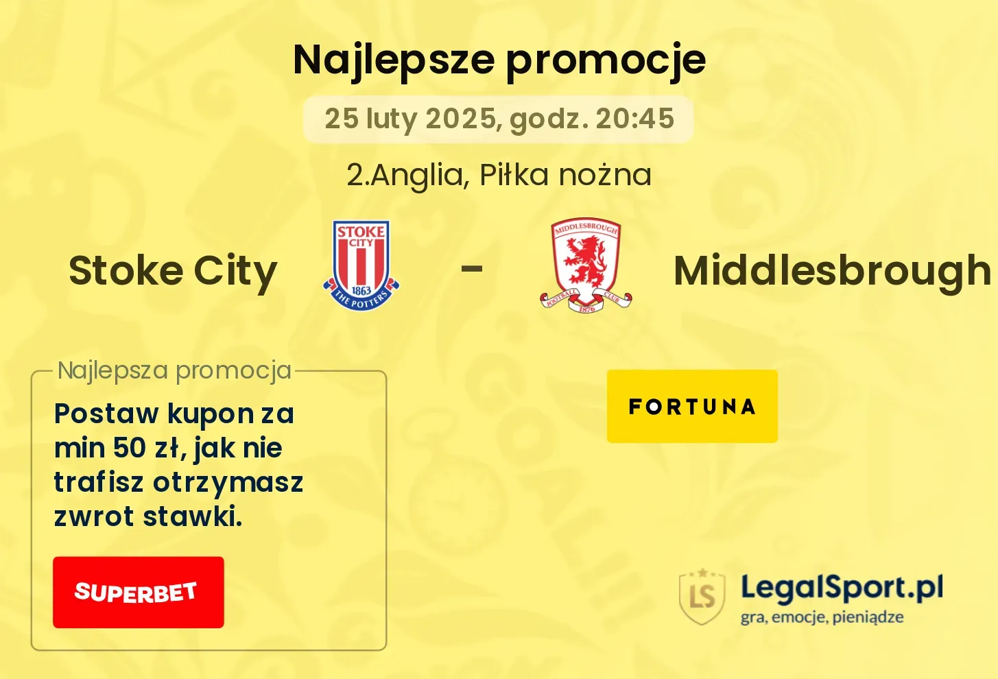 Stoke City - Middlesbrough promocje u bukmacherów