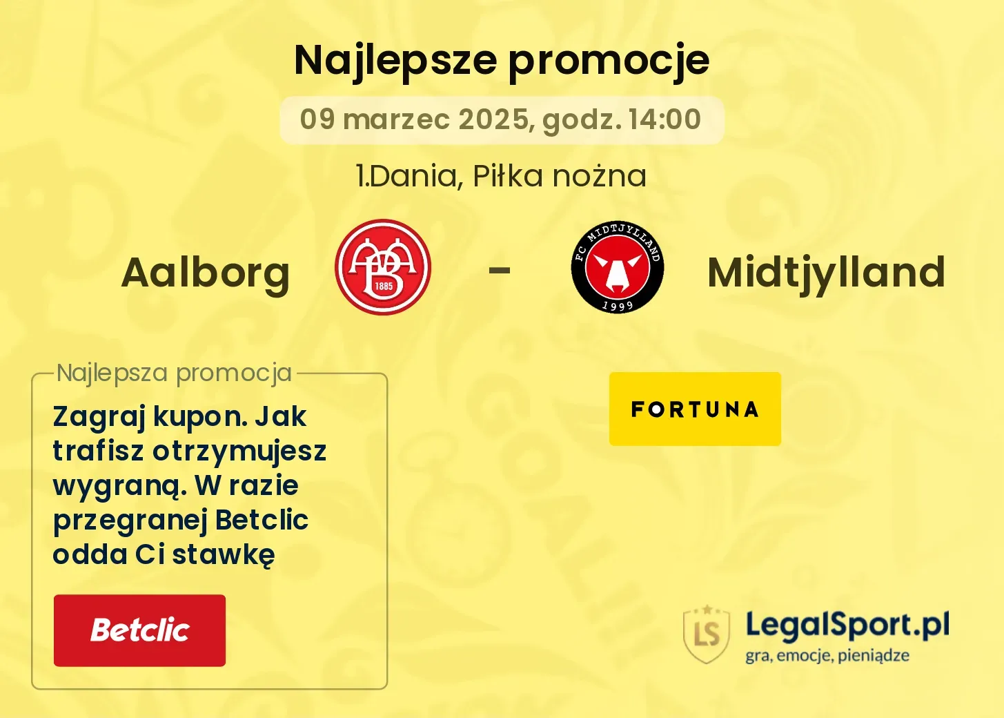 Aalborg - Midtjylland promocje u bukmacherów