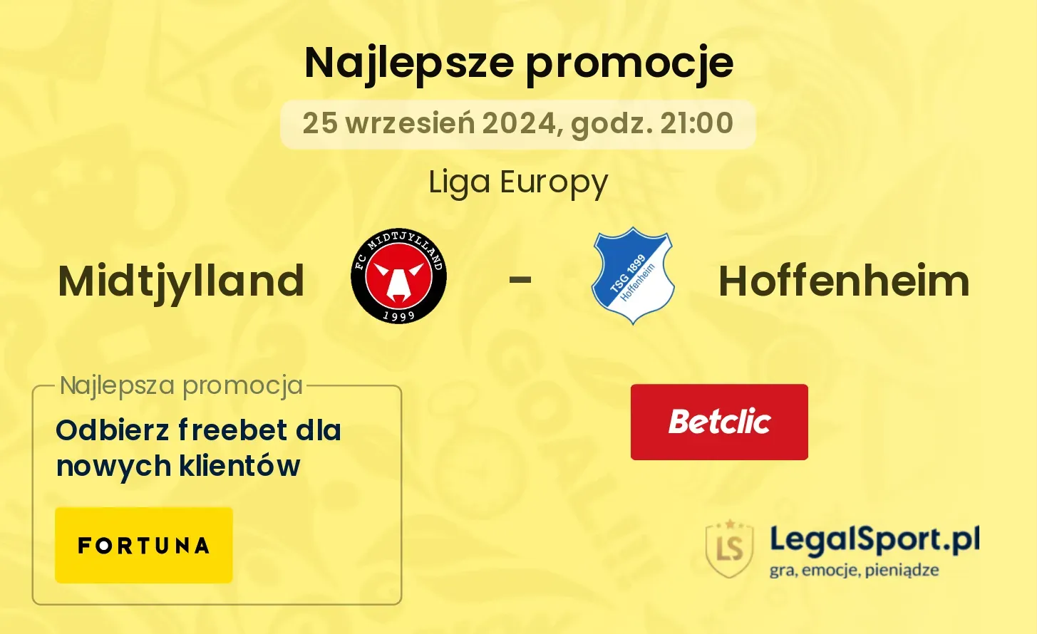 Midtjylland - Hoffenheim promocje bukmacherskie 25.09, 21:00