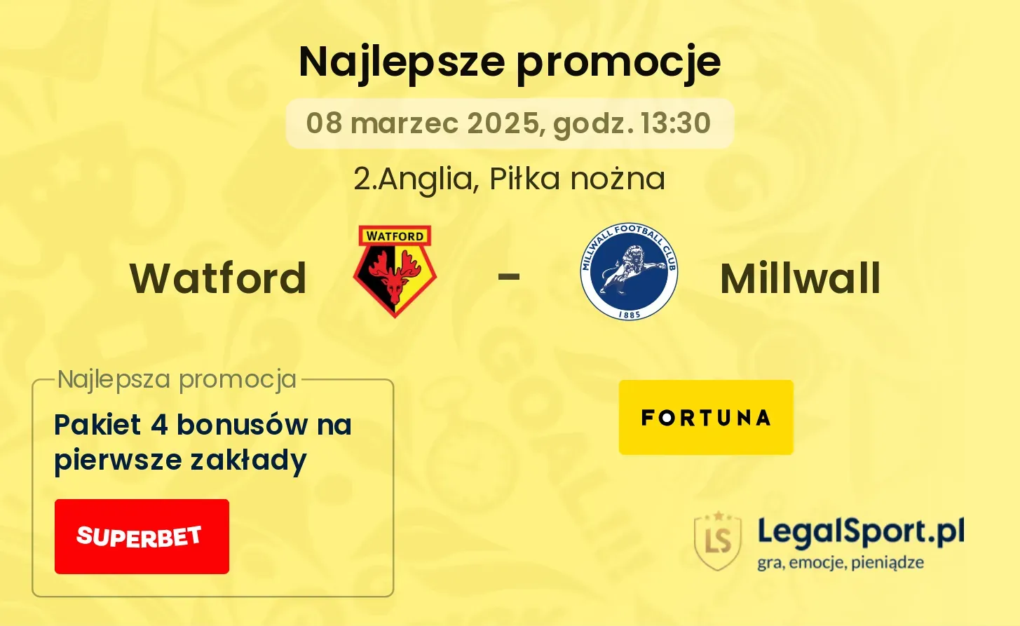 Watford - Millwall promocje bukmacherskie