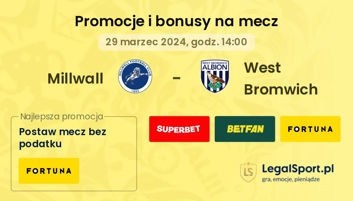 Millwall - West Bromwich promocje bonusy na mecz