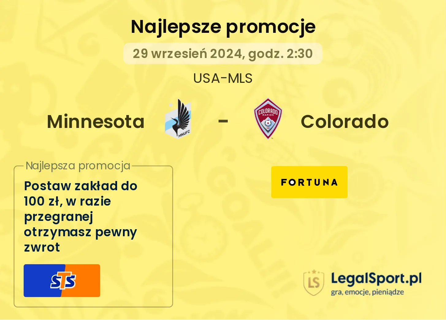 Minnesota - Colorado promocje bukmacherskie 29.09, 02:30