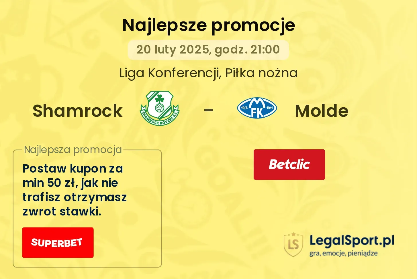 Shamrock - Molde promocje u bukmacherów